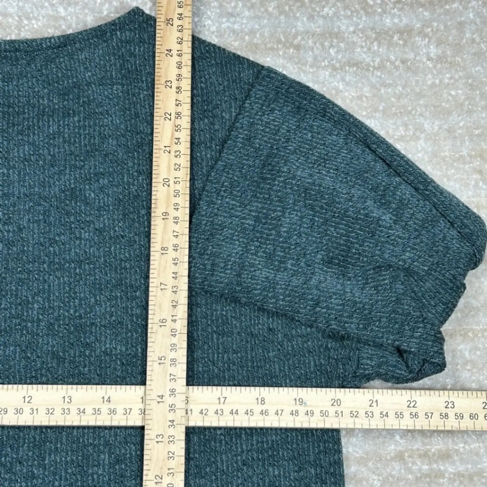 CURE Womens Boho Pocket Front Knit Top Green Large M3-2449 Relaxed Fit Pockets - Picture 7 of 7